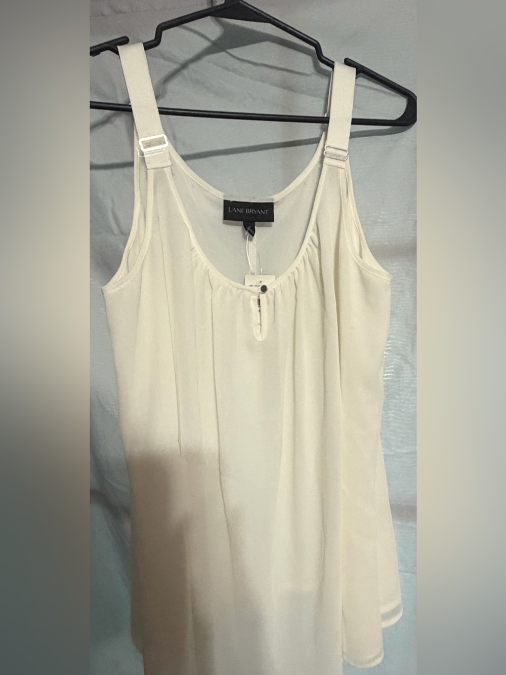 Lane Bryant Cream Lightweight Scoop Neck Camisole with Adjustable Straps